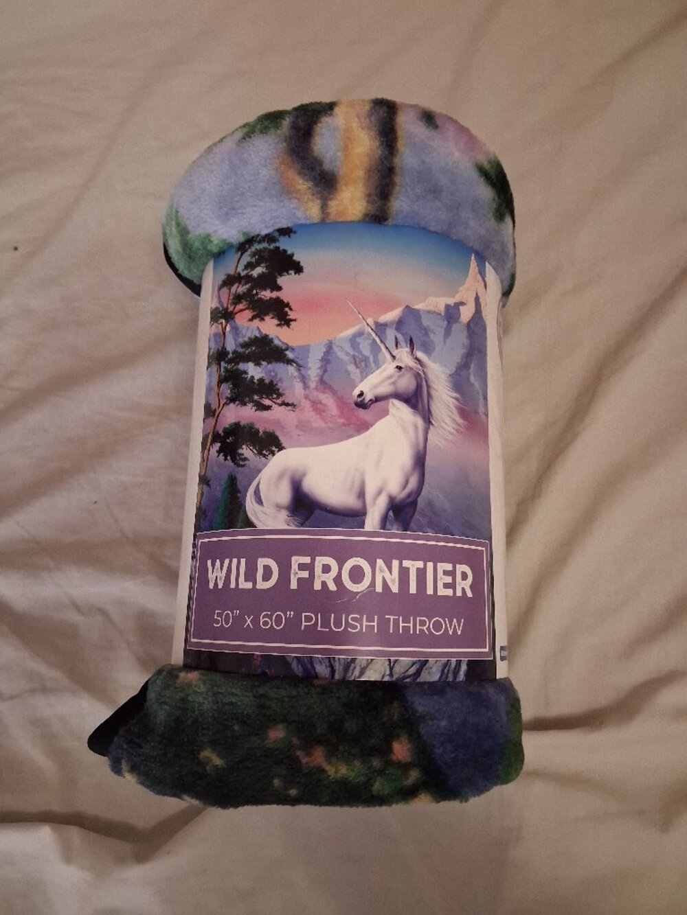 Wild Frontier Wilderness Unicorn Plush Throw Blanket 50x60 NWT